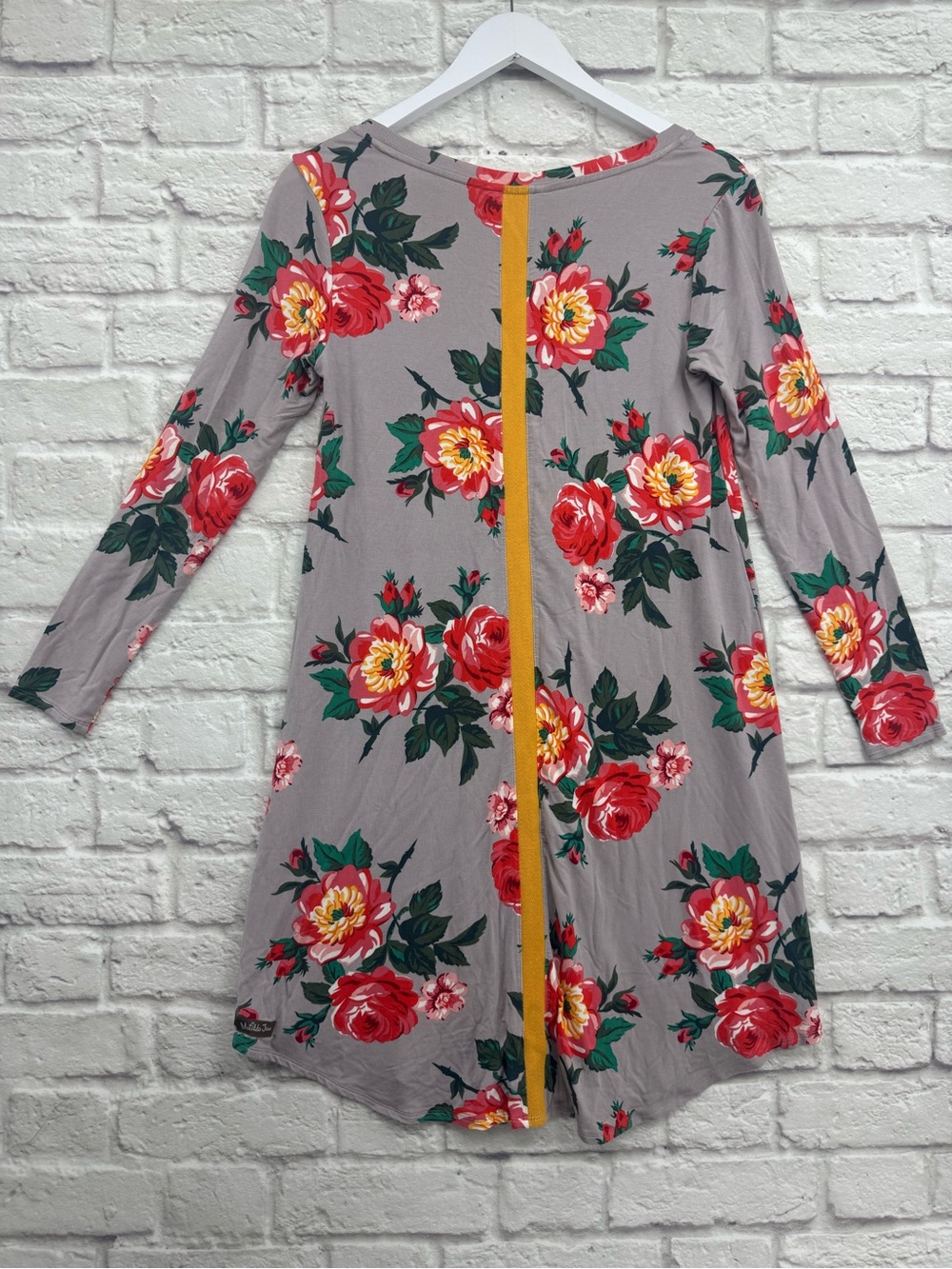 MATILDA JANE Say I’m a Dreamer Floral Swing Dress Tunic Size S Gray Red Boho - Picture 7 of 13